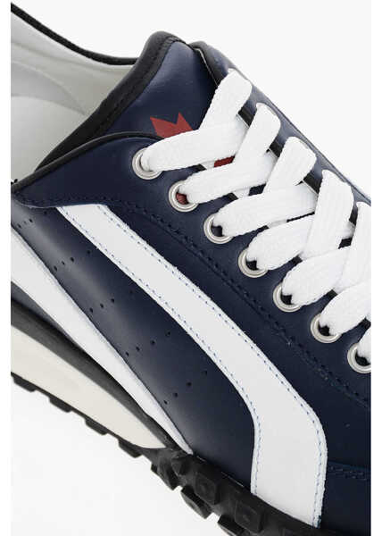 Sneakers DSQUARED2 Legend Leather Sneakers With Contrasting Details Blue Barbati (BM 18371464) 4