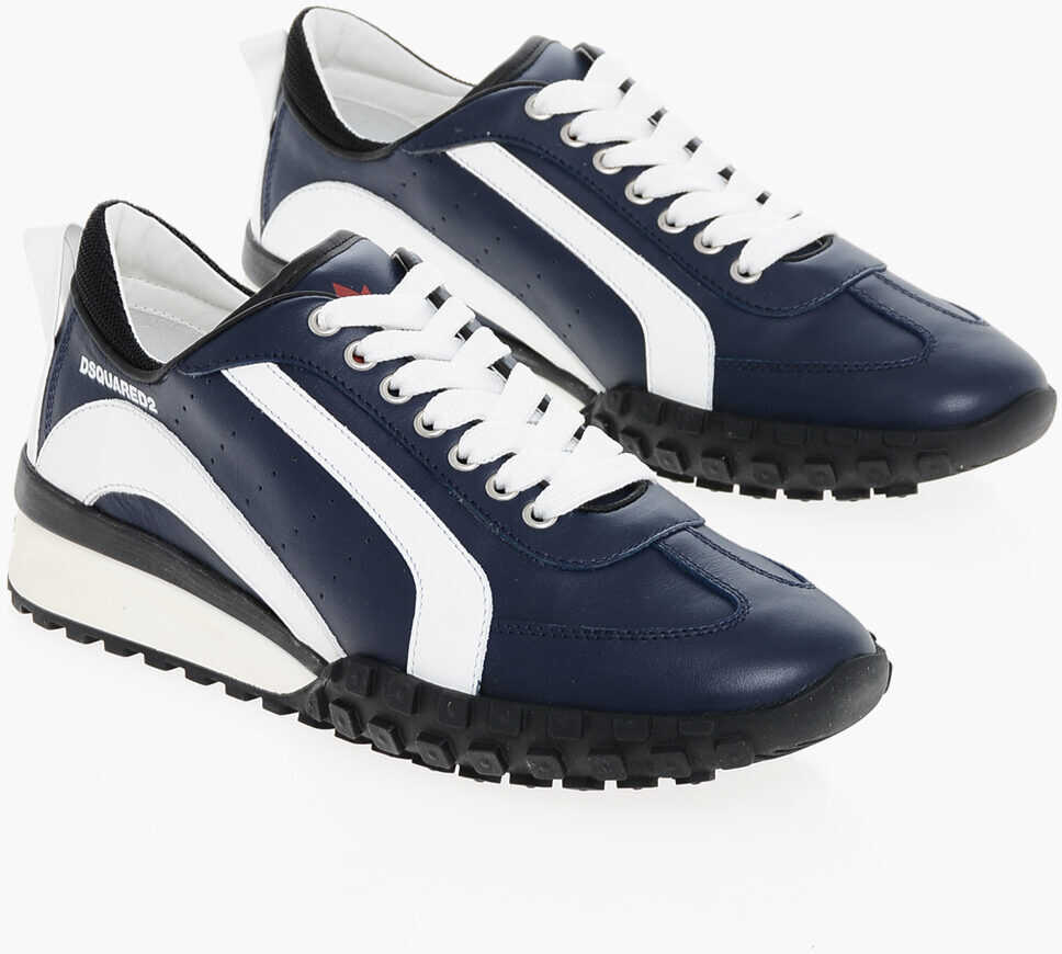Sneakers DSQUARED2 Legend Leather Sneakers With Contrasting Details Blue Barbati (BM 18371464) 1