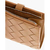 Portofele Bottega Veneta Dama - Portofele Bottega Veneta Woven Leather Bifold Wallet Brown Femei (BM 18371482) - B-mall.ro