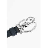 Brelocuri pentru Barbati - Brelocuri DSQUARED2 Saffiano Leather D2 Statement Keyring With Silver-Tone Metal Blue Barbati (BM 18371488) - B-mall.ro