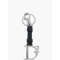 Brelocuri Saffiano Leather D2 Statement Keyring With Silver-Tone Metal Barbati