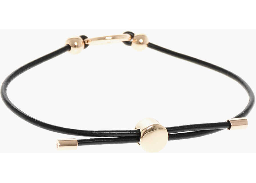 Bratari Tory Burch Cuir Adjustable Miller Bracelet With Logoed Charm Black Femei (BM 18371494) 2