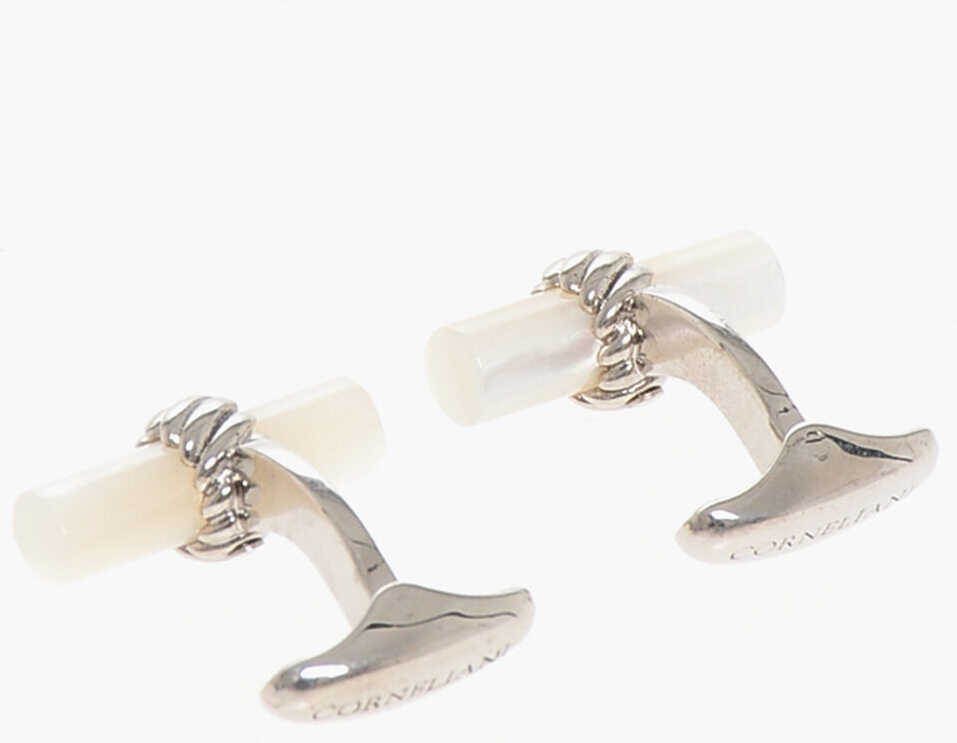 Butoni CORNELIANI Brass Cufflinks With Mother Of Pearl Detail White Barbati (BM 18371515) 2
