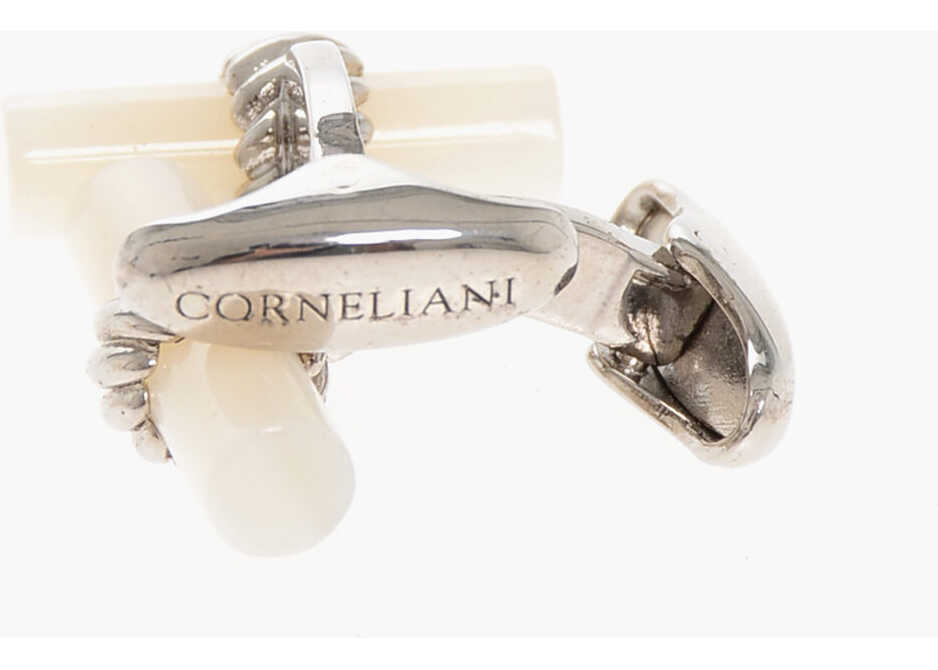 Butoni CORNELIANI Brass Cufflinks With Mother Of Pearl Detail White Barbati (BM 18371515) 3