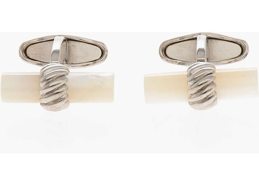 Butoni CORNELIANI Brass Cufflinks With Mother Of Pearl Detail White Barbati (BM 18371515) 1