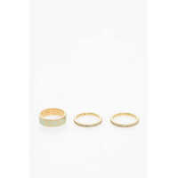 Inele Enamelled Brass Code 3-Ring Set With Swarovski Femei
