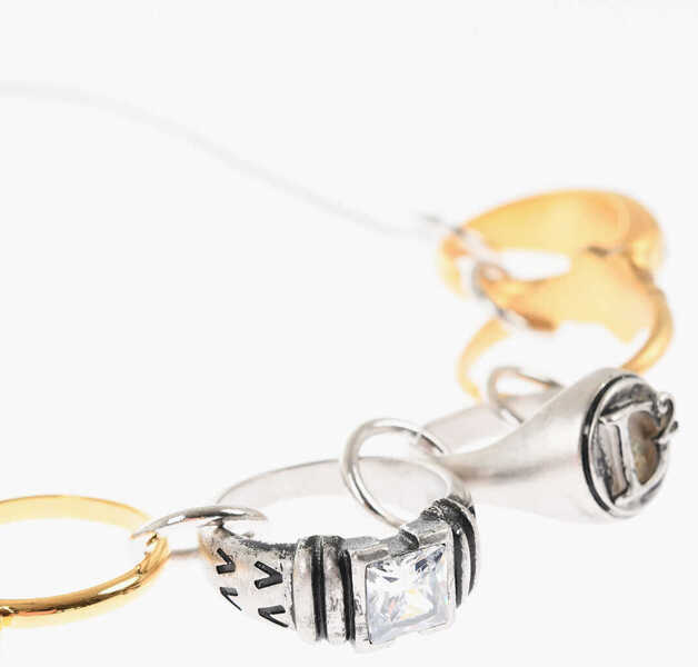 Coliere DSQUARED2 Brass Necklace With Ring Charms Embellished With Zirconias Gold Barbati (BM 18371938) 2