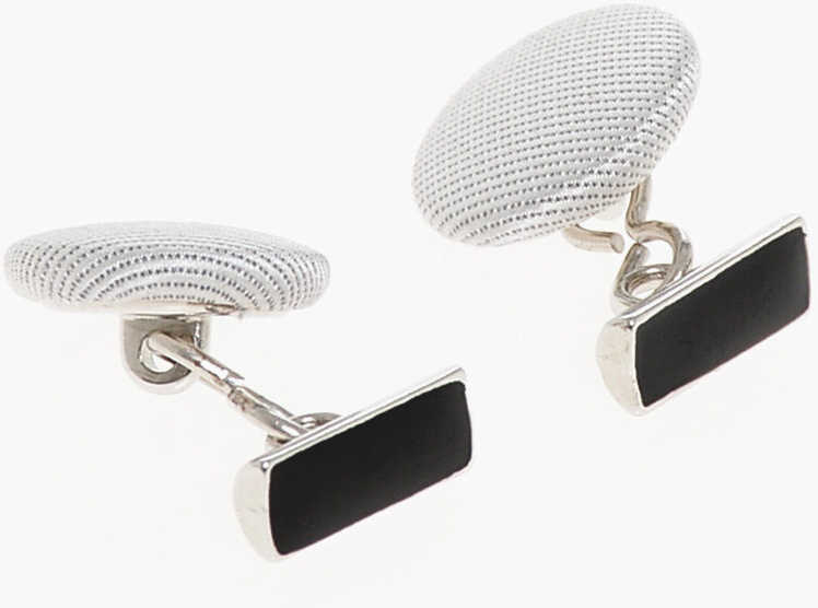 Butoni CORNELIANI Silk Covered Brass Cufflinks White Barbati (BM 18371950) 2