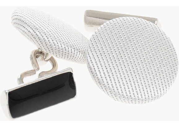 Butoni CORNELIANI Silk Covered Brass Cufflinks White Barbati (BM 18371950) 3