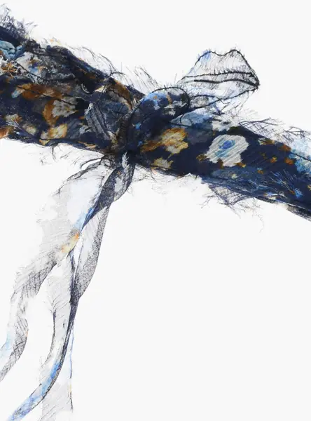 Pulovere DSQUARED2 Silk Crepon Choker Necklace With English Garden Print Blue Femei (BM 18371968) 2