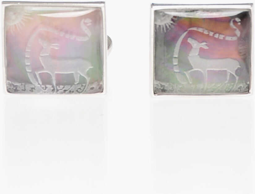 Butoni CORNELIANI Brass Cufflinks With Mother Of Pearl Detail White Barbati (BM 18371980) 1