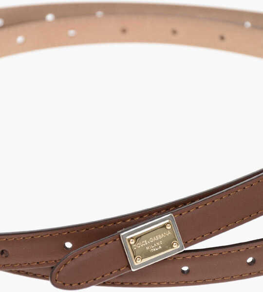 Curele Dolce & Gabbana Leather Slim Blet 15Mm Brown Femei (BM 18371983) 4
