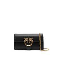 Accesorii 'Love One Wallet' Black Crossbody Bag With Love Birds Detail In Smooth Leather Woman Femei