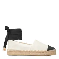 Balerini White Espadrilles With Metallic Logo On The Front And Ankle Strap In Leather Woman Femei