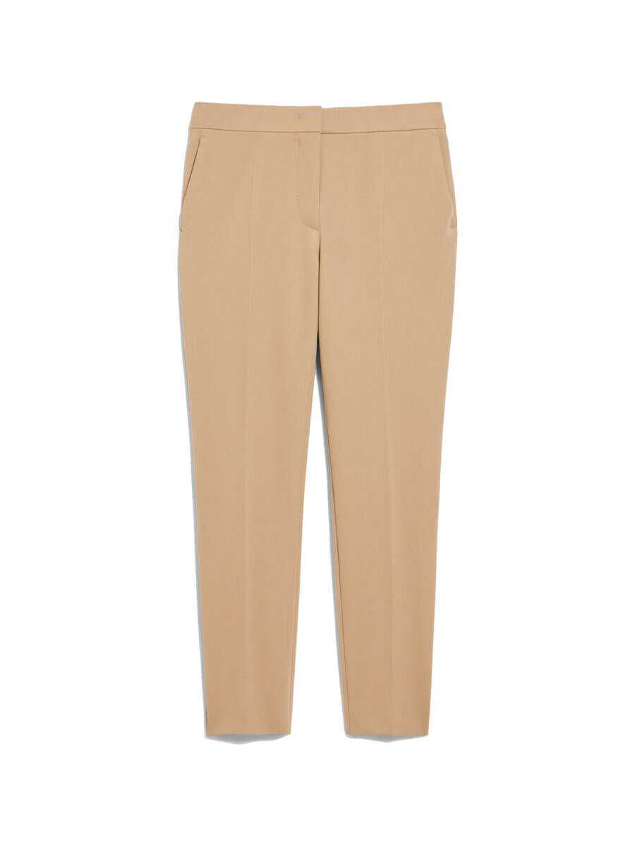 Pantaloni casual Max Mara Max Mara Pegno Viscose Jersey Trousers Brown Femei (BM 18372777) 1