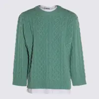 Pulovere Moschino Green Wool Knitwear Barbati