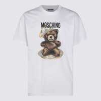 Tricouri Polo Moschino White Cotton T-Shirt Barbati