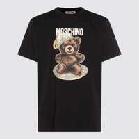 Tricouri Polo Moschino Black Cotton T-Shirt Barbati