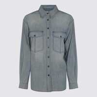 Camasi Isabel Marant Étoile Blue Cotton Ovelia-Ga Shirt Femei