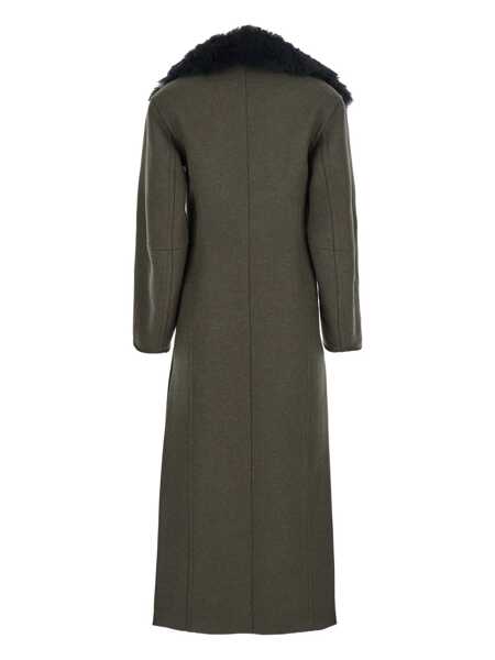 Paltoane Blumarine Green Coat With Classic Lapels And Removable Collar In Wool Blend Woman GREEN Femei (BM 18373038) 2