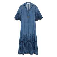 Rochii Zimmermann Coco Embroidered Denim Dress Femei