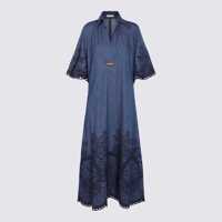 Rochii Zimmermann Blue Linen Dress Femei