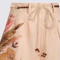 Pantaloni casual ZIMMERMANN Dama - Pantaloni casual ZIMMERMANN Zimmermann Cream Linen Shorts CREAM PALM FLORAL Femei (BM 18373242) - B-mall.ro