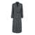 PLAIN Grey Double-Breasted Coat With Wide Notched Revers In Wool Woman GREY