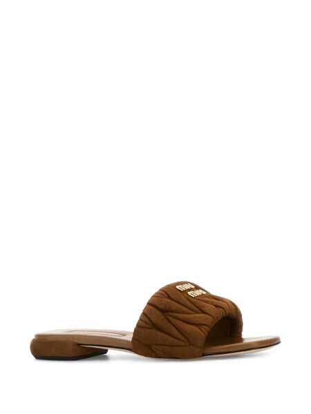 Sandale Miu Miu Miu Miu Slippers Brown Femei (BM 18373329) 2