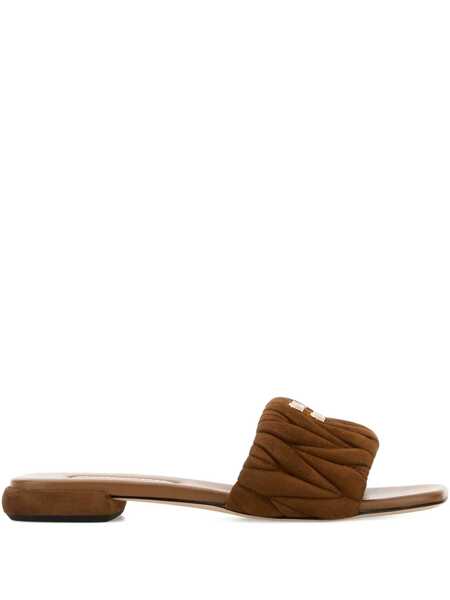 Sandale Miu Miu Miu Miu Slippers Brown Femei (BM 18373329) 1