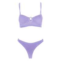 Costume de baie 'Misty' Violet Bikini With Fixed Spaghetti Straps And Cut-Out With Ring In Tech Fabric Stretch Woman Femei