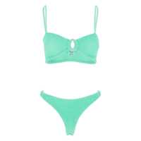 Costume de baie 'Misty' Green Bikini With Fixed Spaghetti Straps And Cut-Out With Ring In Tech Fabric Stretch Woman Femei