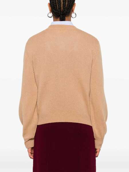Pulovere Marni Marni Cashmere V-Neck Sweater BROWN Femei (BM 18374460) 4