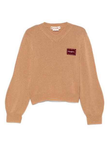 Pulovere Marni Marni Cashmere V-Neck Sweater BROWN Femei (BM 18374460) 1