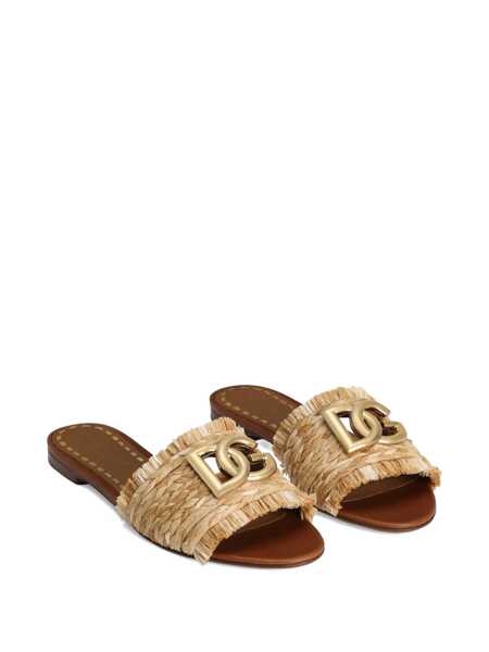 Sandale Dolce & Gabbana Dolce & Gabbana Raffia Braid Slides BROWN Femei (BM 18374487) 2