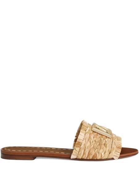 Sandale Dolce & Gabbana Dolce & Gabbana Raffia Braid Slides BROWN Femei (BM 18374487) 1