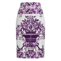 Fuste Dolce & Gabbana 'Maiolica' Print Silk Skirt Femei