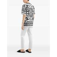 Tricouri Dolce & Gabbana pentru Barbati - Tricouri Dolce & Gabbana Black And White Crewneck T-Shirt With All-Over Graphic Print In Cotton Man Multicolor Barbati (BM 18374778) - B-mall.ro