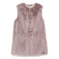 Geci Grey Sleeveless Vest With Concealed Closure On The Front In Ecofur Woman Femei
