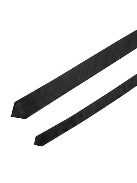 Cravate Dolce & Gabbana Black Tie With Tie Closure On The Rear And All-Over Logo Embroidery In Silk Man Black Barbati (BM 18374889) 3