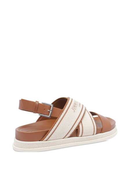 Sandale Jimmy Choo Jimmy Choo Joa Flat Canvas Flat Sandals Brown Femei (BM 18375186) 3