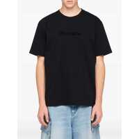 Tricouri JW Anderson pentru Barbati - Tricouri JW Anderson Black Crewneck T-Shirt With Logo Lettering Embroidery On The Front In Cotton Man Black Barbati (BM 18375207) - B-mall.ro