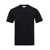 JW Anderson Black Crewneck T-Shirt With Logo Lettering Embroidery On The Front In Cotton Man Black