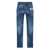 DSQUARED2 Blue Jeans With Ripped Details And Logo Patch On The Rear In Denim Man BLUE