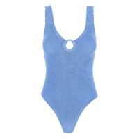 Costume de baie 'Celine' Blue Swimsuit With Cut-Out With Ring In Tech Fabric Stretch Woman Femei