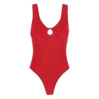 Costume de baie 'Celine' Red Swimsuit With Cut-Out With Ring In Tech Fabric Stretch Woman Femei