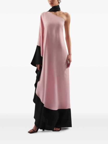Esarfe TALLER MARMO Olympia Pink One-Shoulder Long Dress With Scarf In Viscose Blend Woman PINK Femei (BM 18376290) 2
