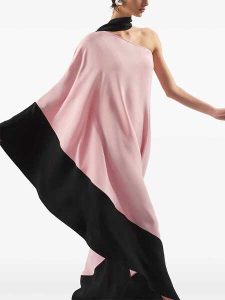 Esarfe TALLER MARMO Olympia Pink One-Shoulder Long Dress With Scarf In Viscose Blend Woman PINK Femei (BM 18376290) 4