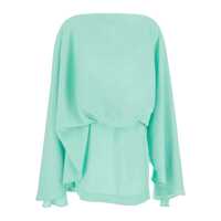 Rochii 'Eolia' Light Blue Mini Dress With Boat Neckline And Draping In Viscose Blend Woman Femei