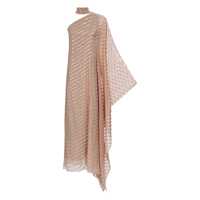 Esarfe 'Petra' Pink One-Shoulder Long Dress With Scarf Detail In Silk Blend Woman Femei